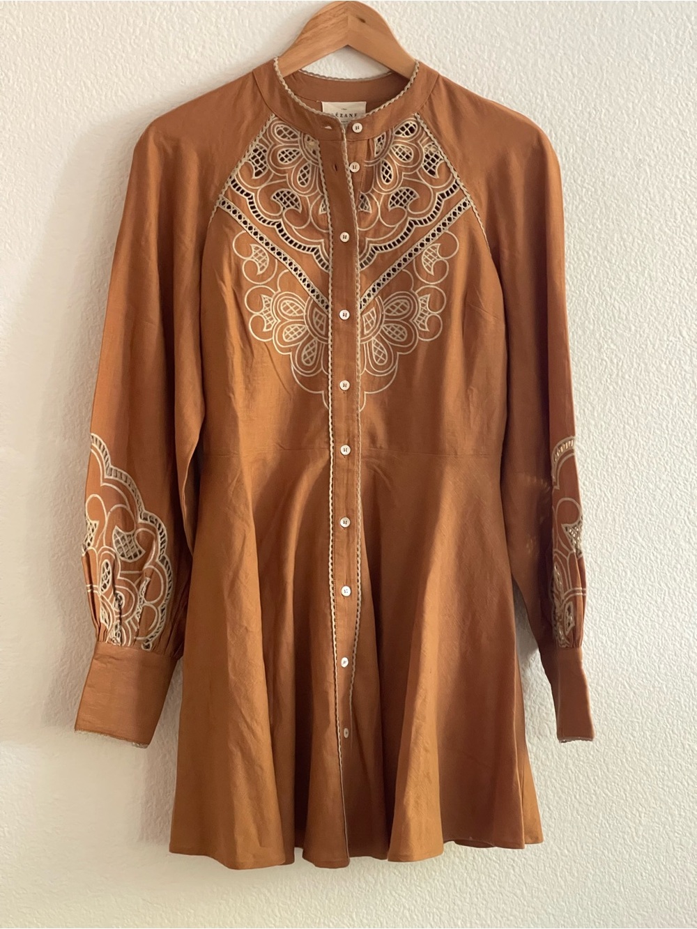 Sézane Caprice Dress Embroidered NWT size 36